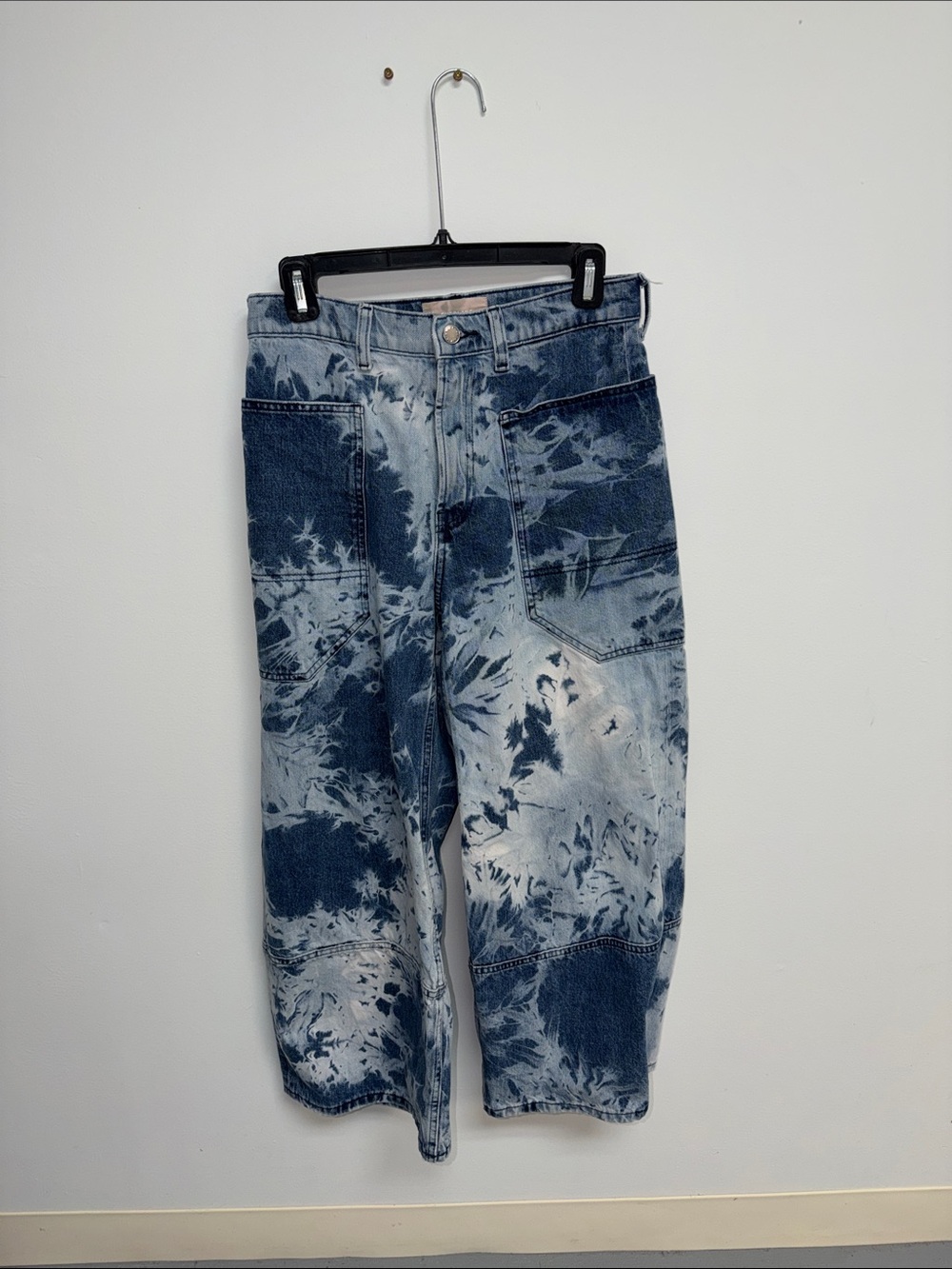 Everlane Women’s Tie-Dye Ankle Cropped Jeans — Blue/Light Blue Bleach Dye